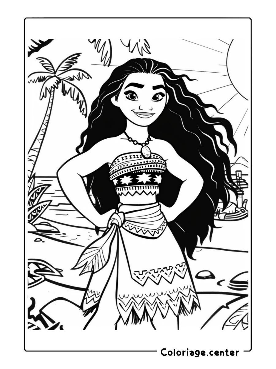 coloriage vaiana à imprimer