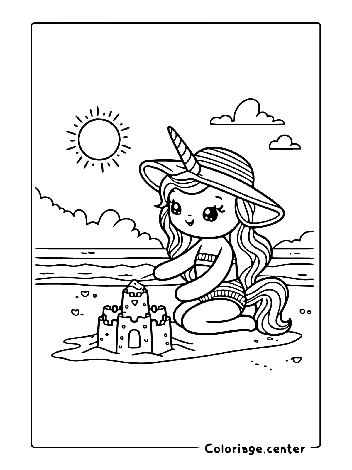 coloriages licorne fille