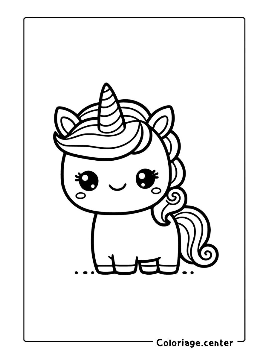 facile coloriage licorne pdf