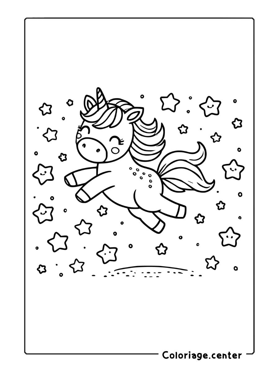 facile licorne coloriage pdf