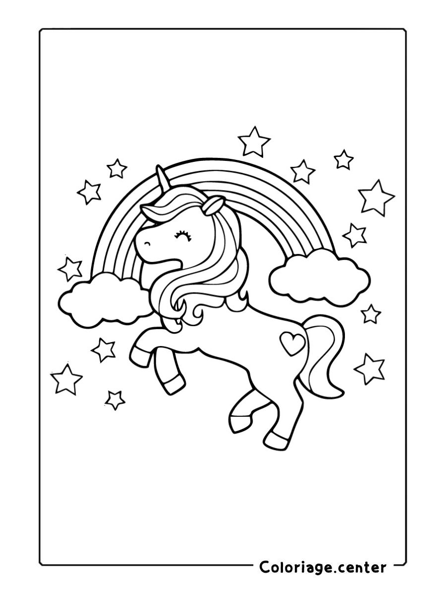 gratuit coloriage licorne facile pdf