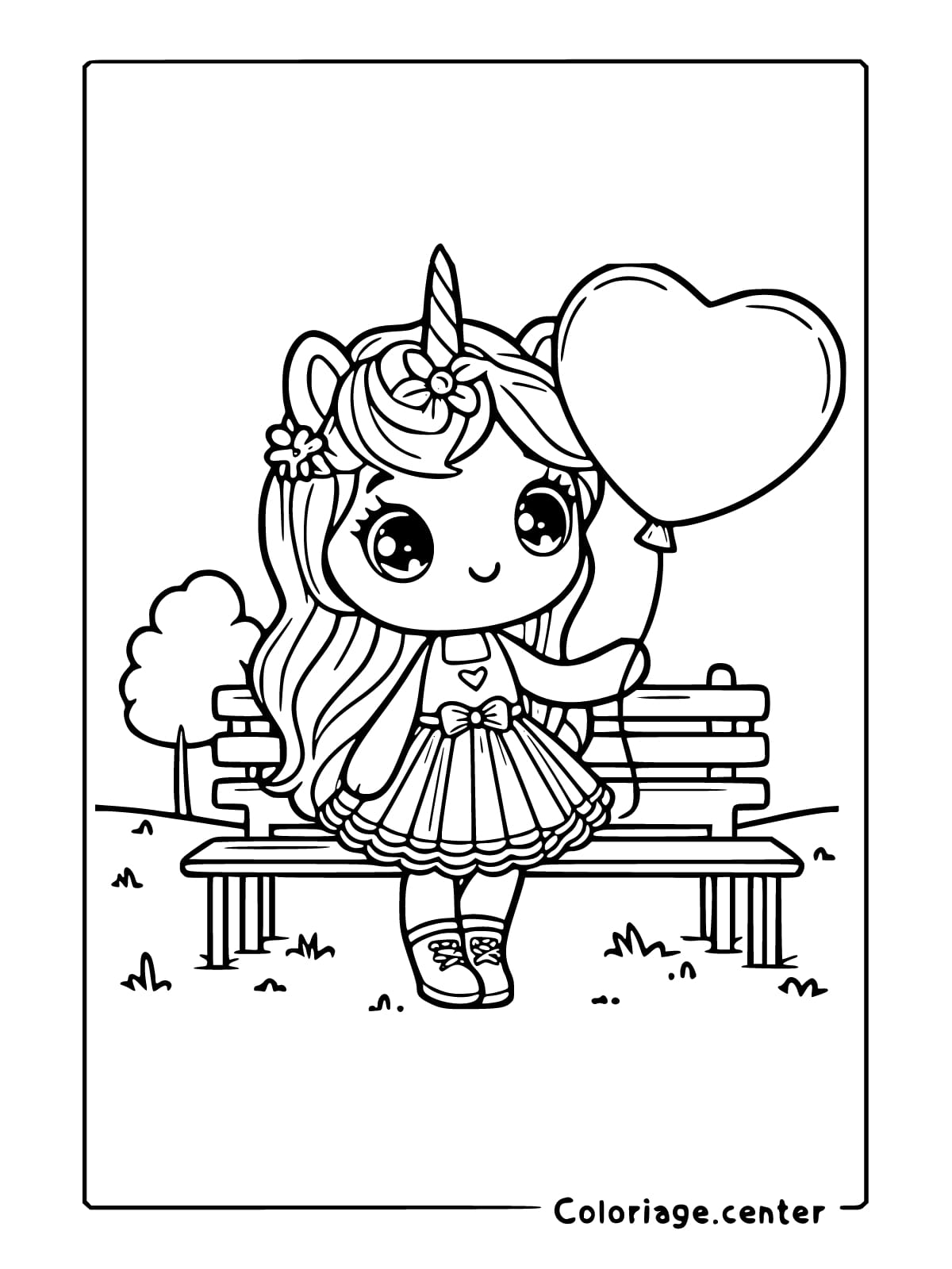 gratuit coloriage licorne fille