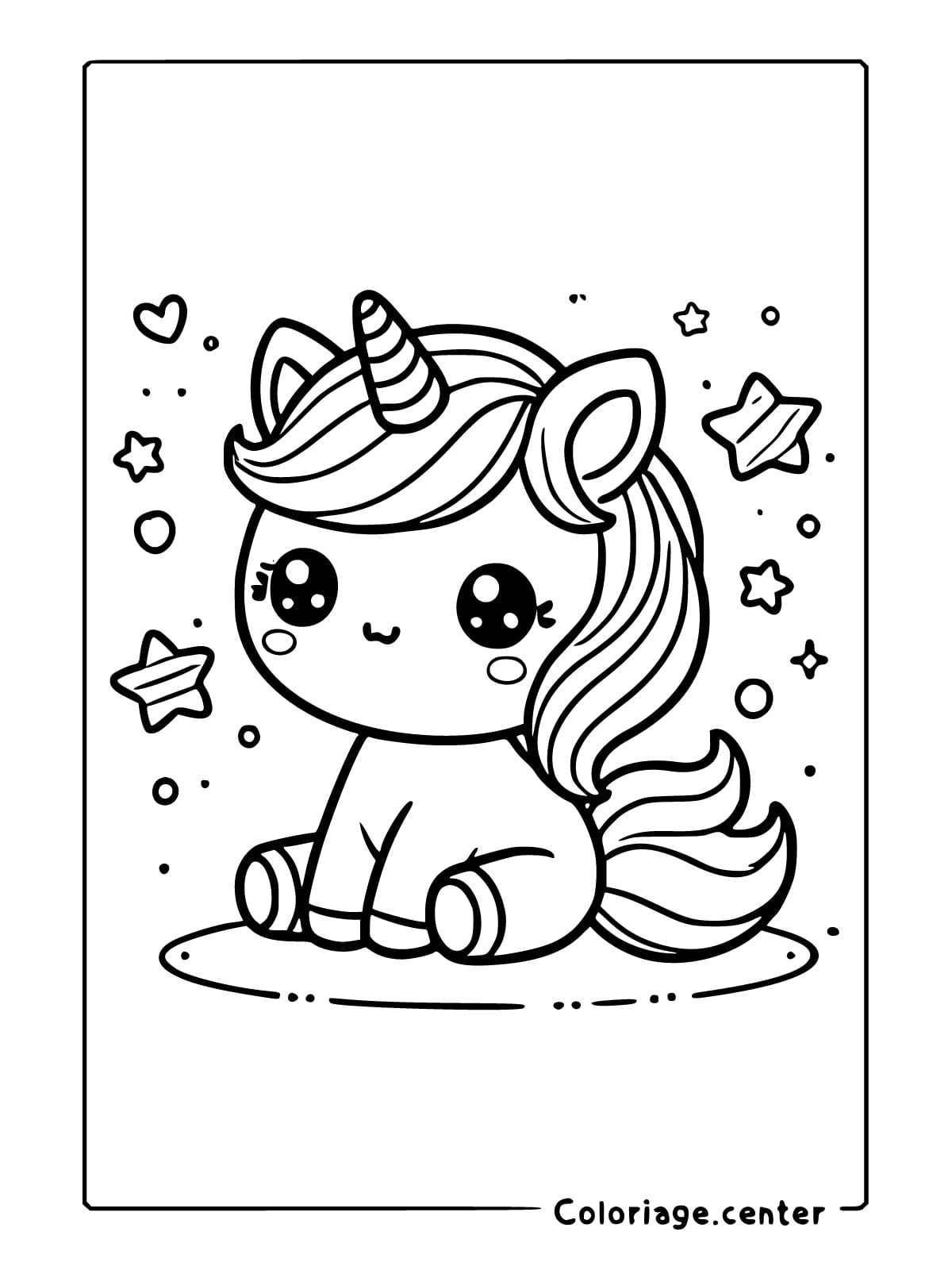 imprimer coloriage coloriage licorne kawaii