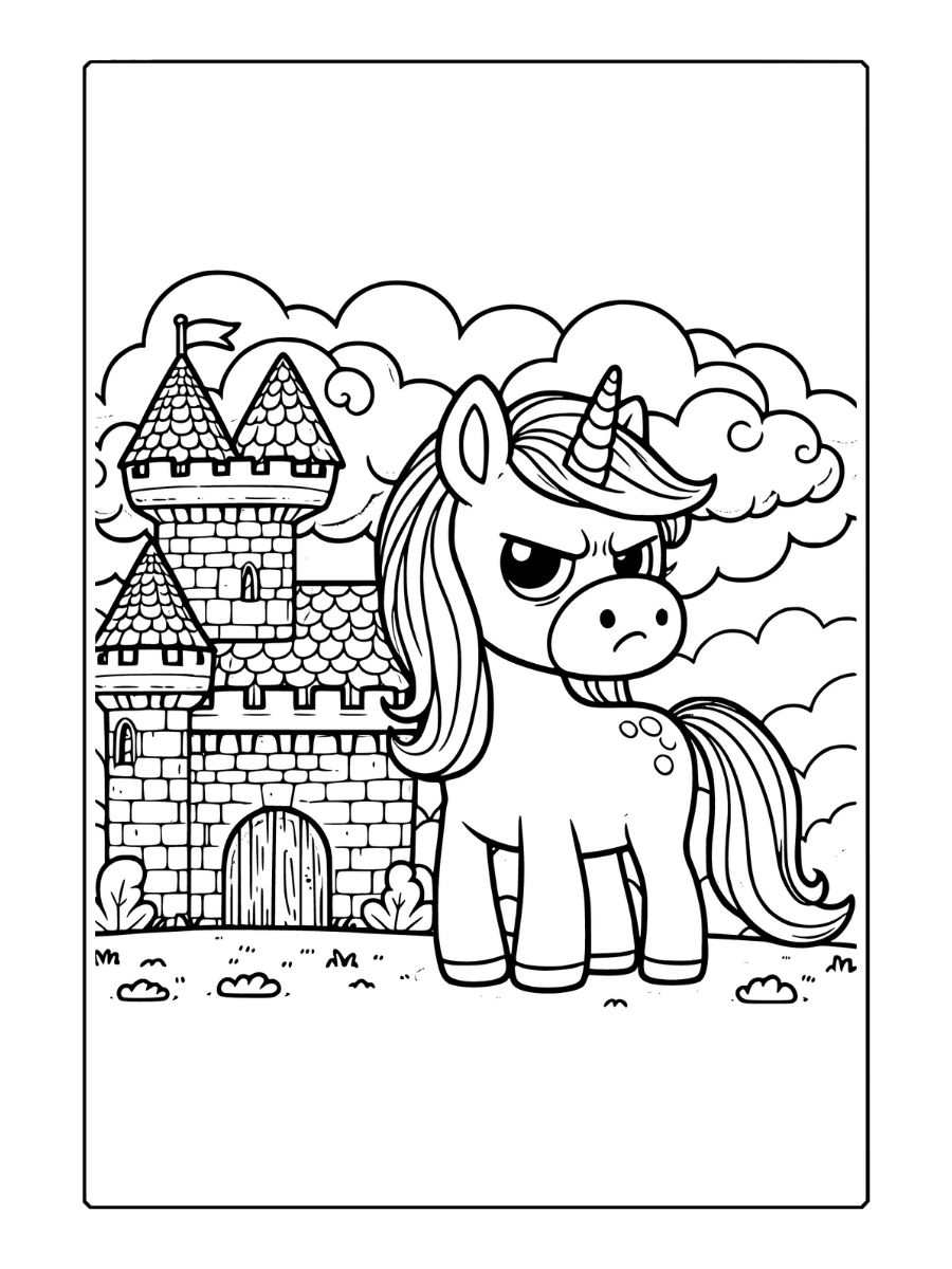 imprimer coloriage licorne