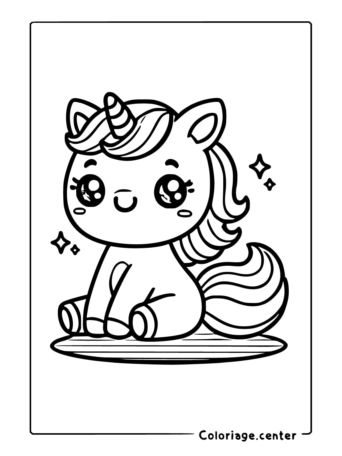 kawaii coloriage licorne