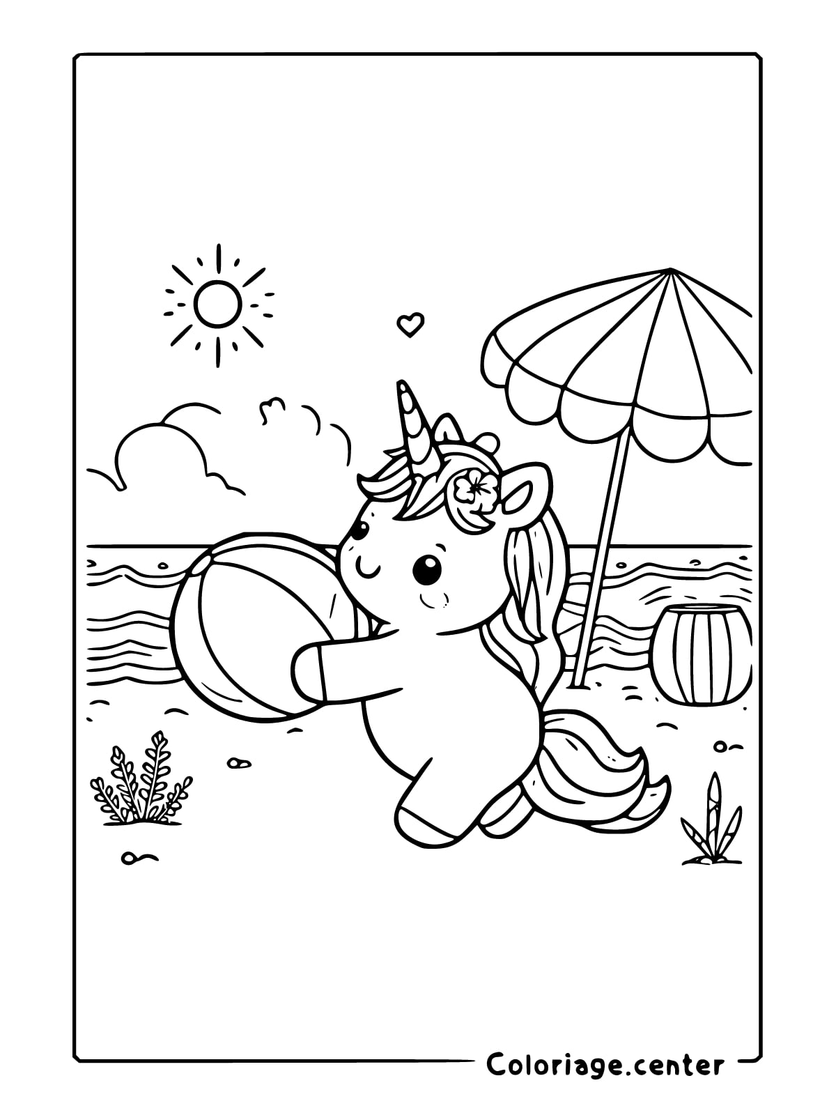 kawaii mignon coloriage licorne