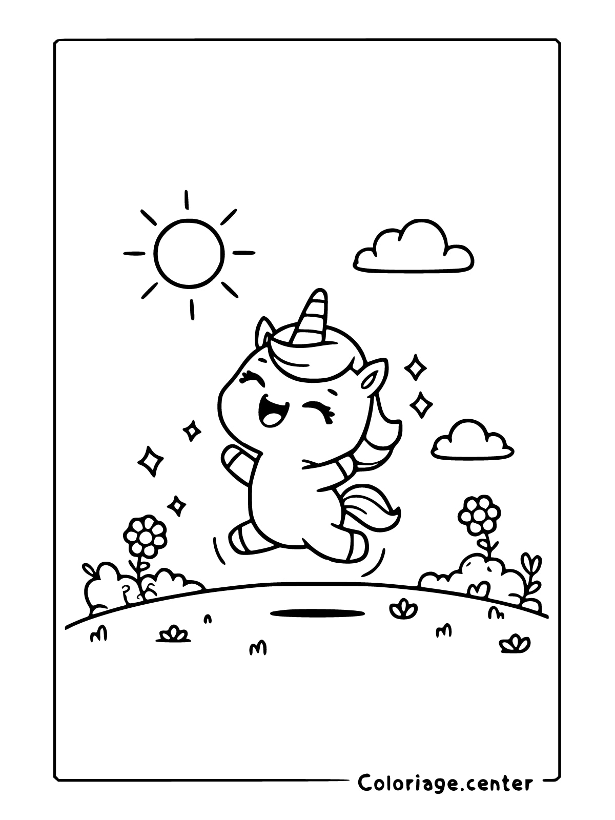 mignon coloriage bébé licorne