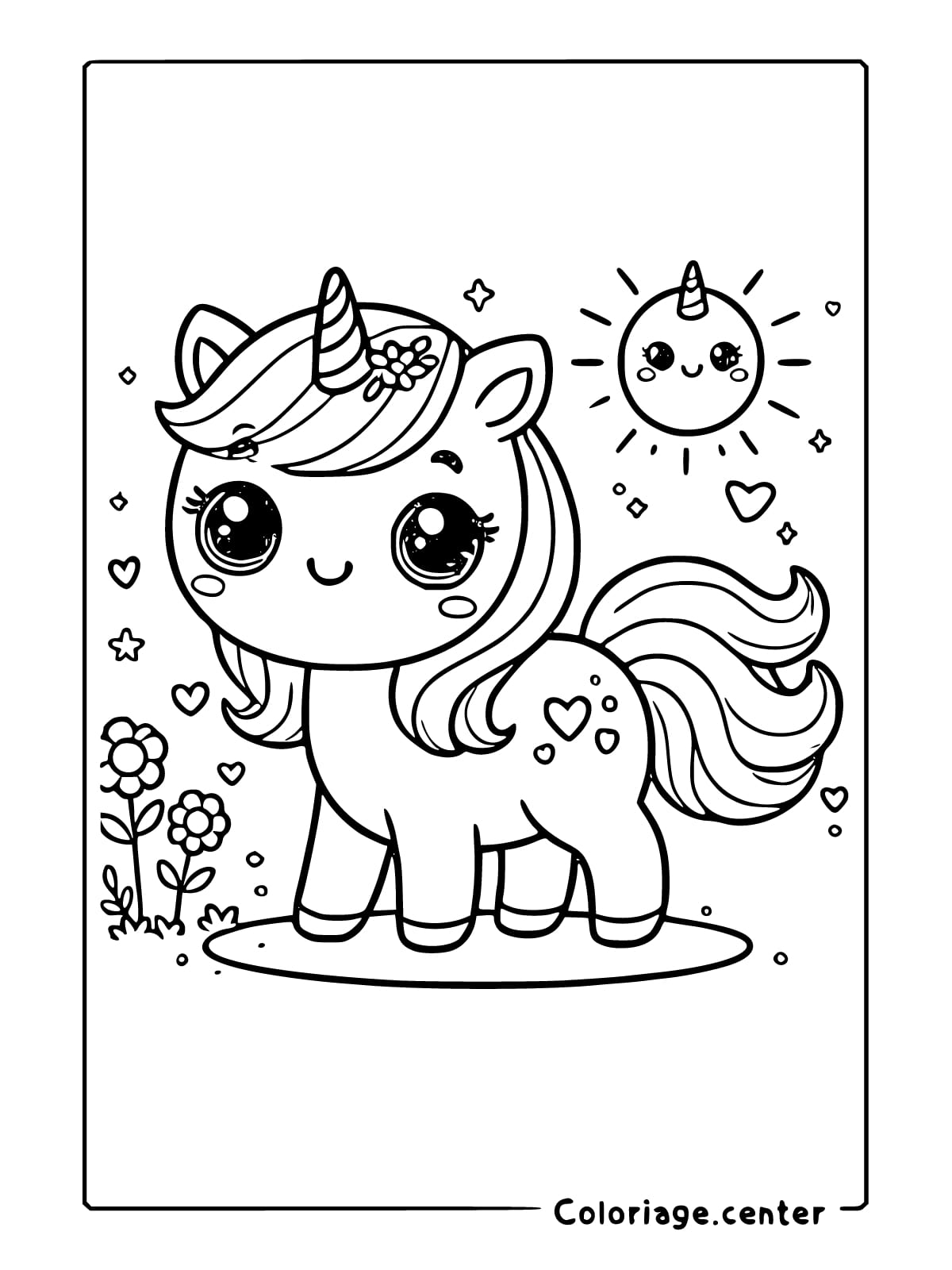 mignon coloriage licorne