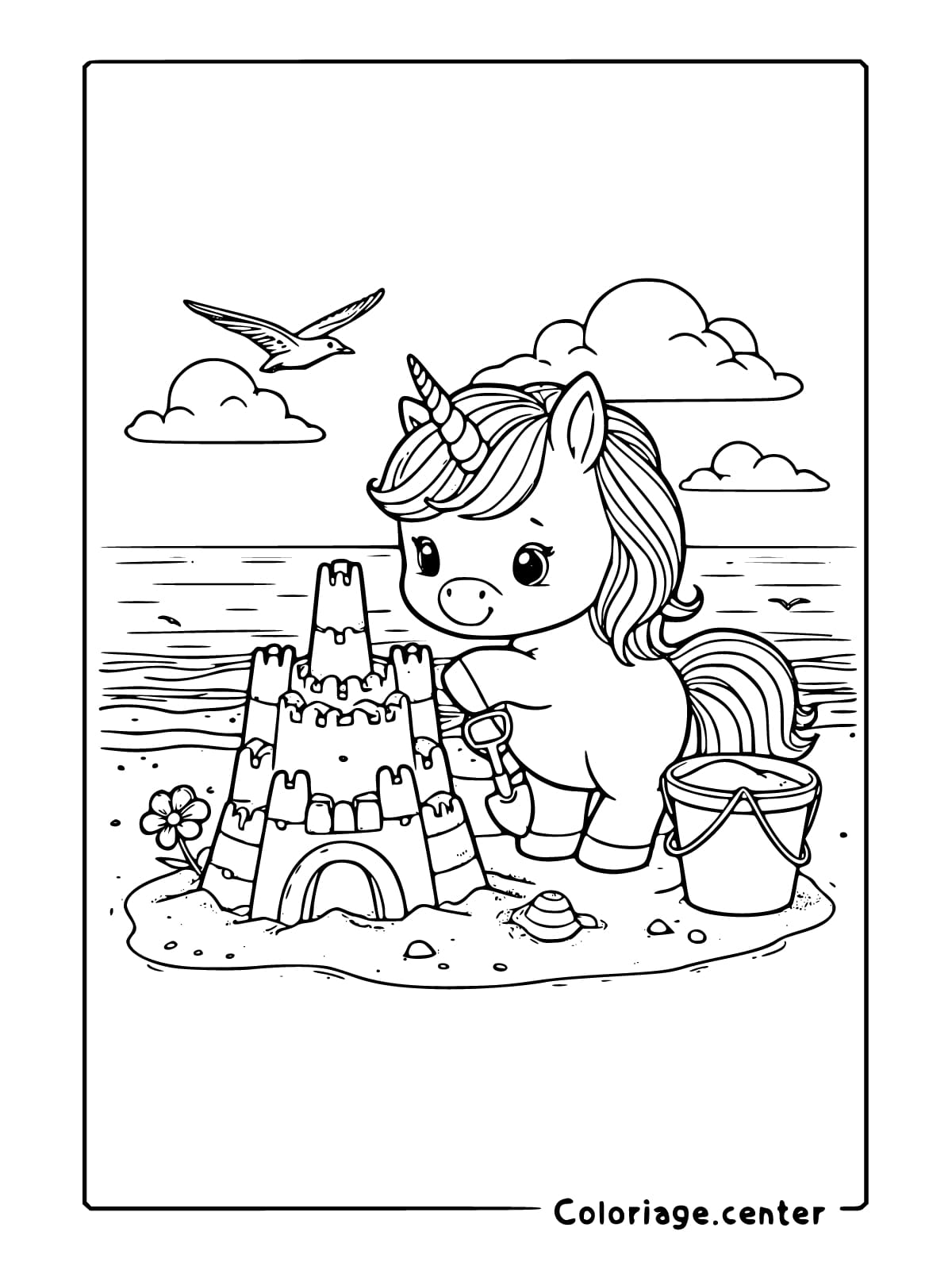 mignon kawaii coloriage licorne