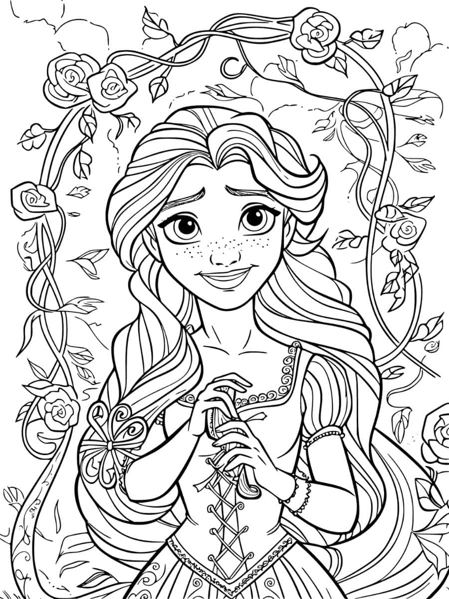 princesse raiponce coloriage