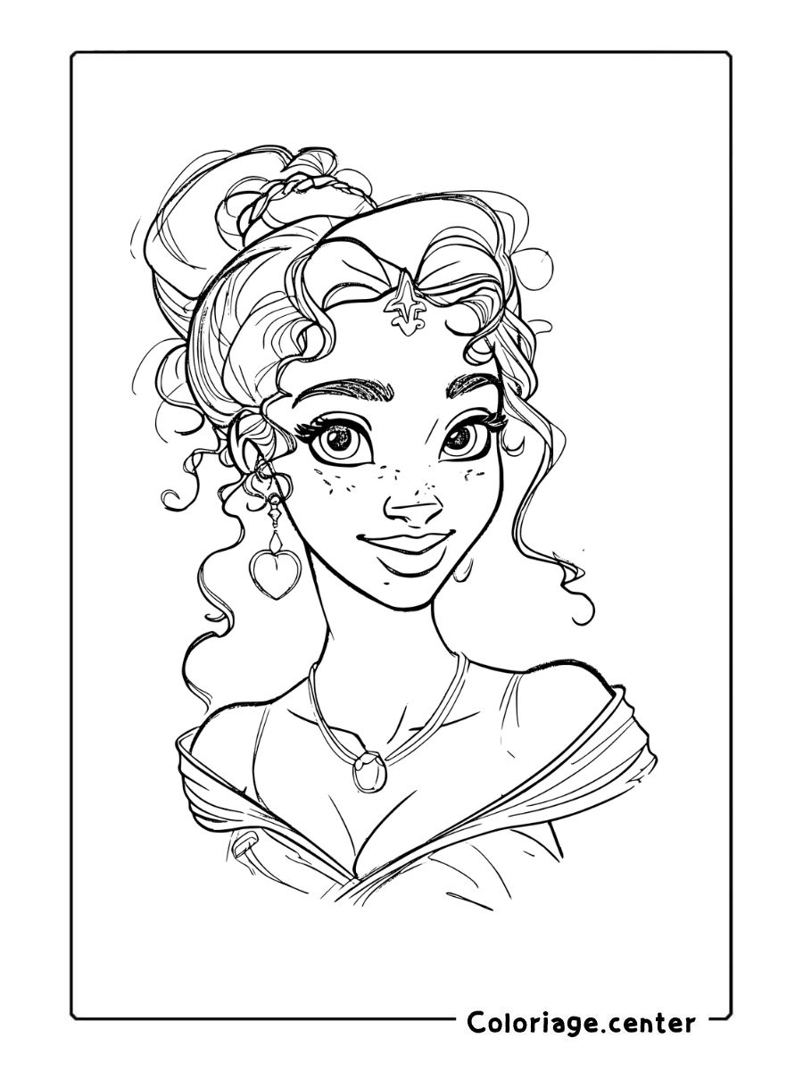 tiana coloriage