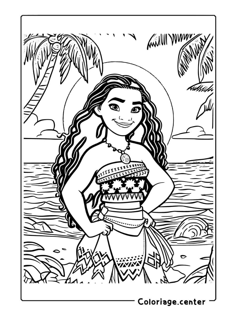 vaiana coloriage couleur