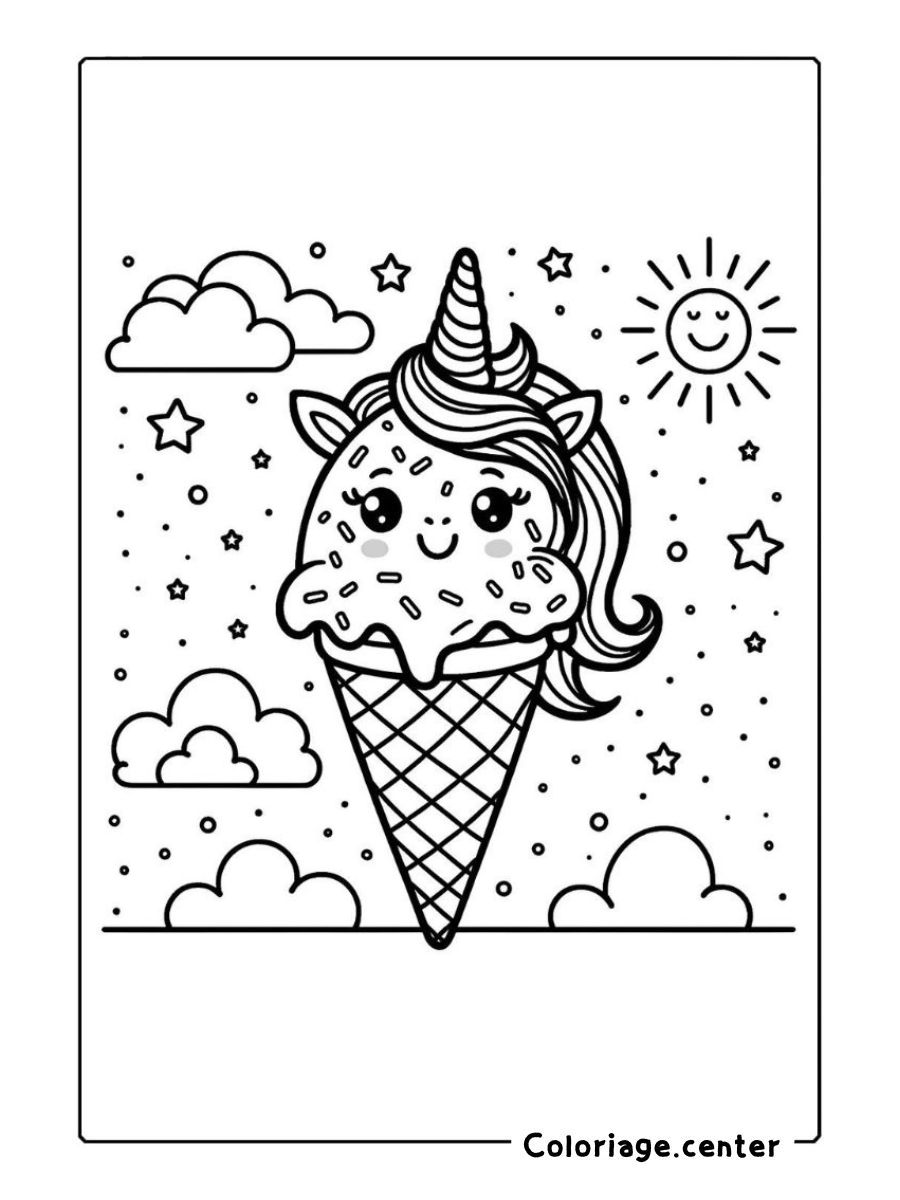 coloriage glace licorne gratuit