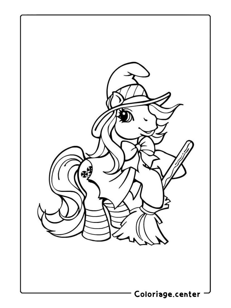 coloriage halloween licorne