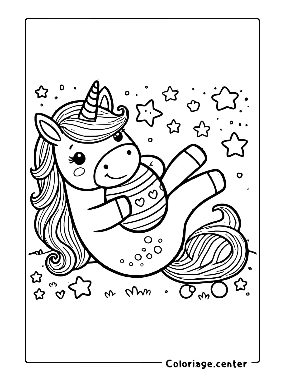 coloriage licorne de paques à imprimer