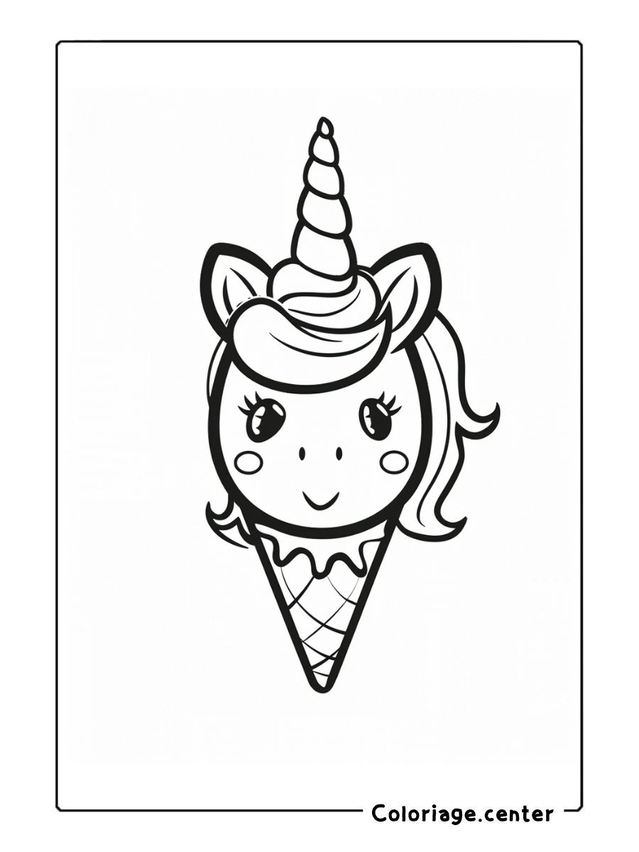 coloriage licorne glace