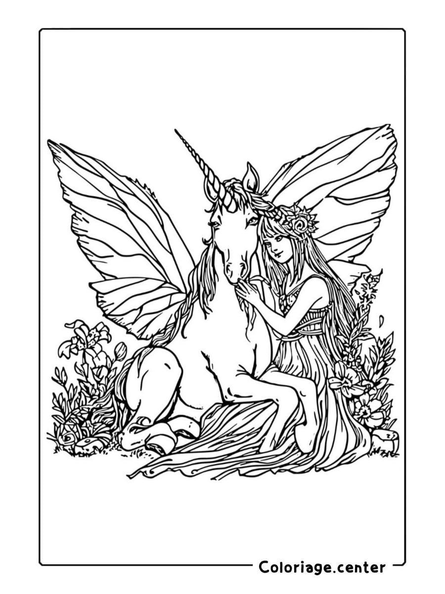 fee licorne coloriage