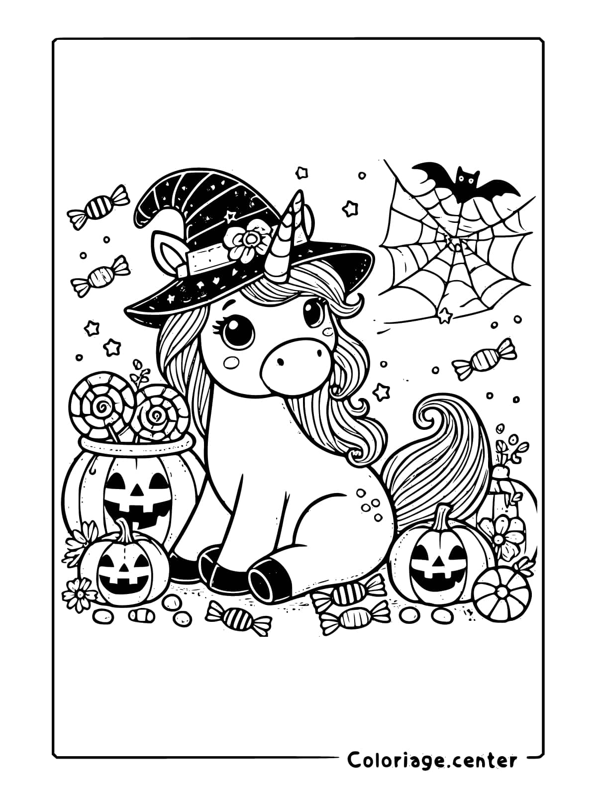 licorne halloween coloriage gratuit