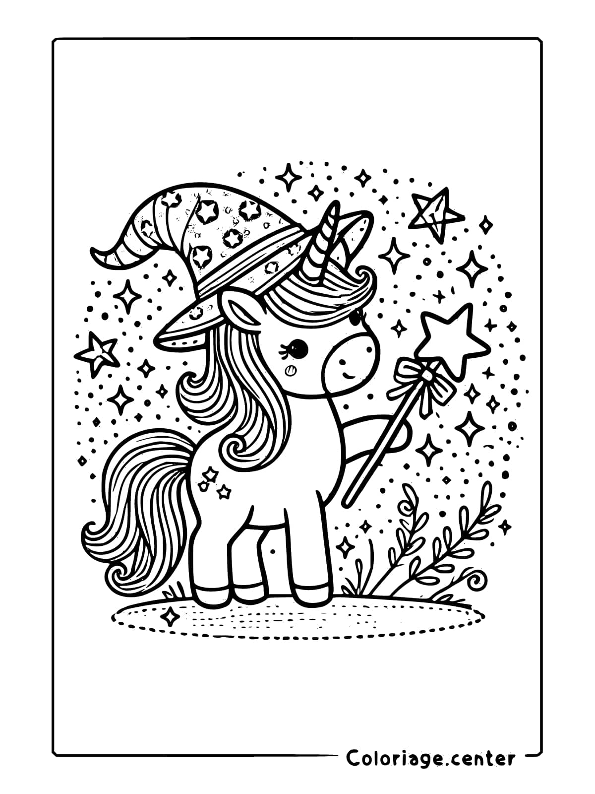 licorne halloween coloriage