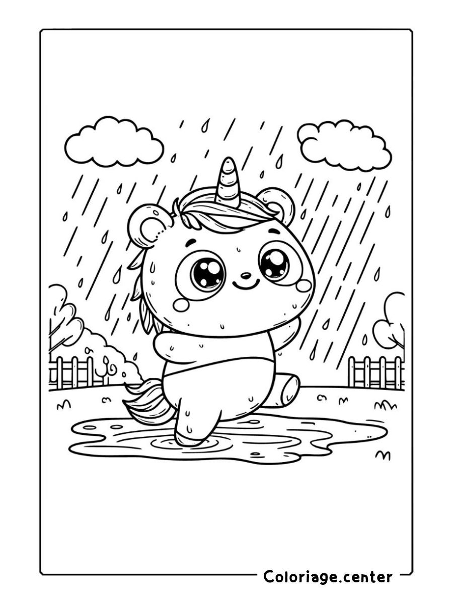 panda licorne coloriage a imprimer