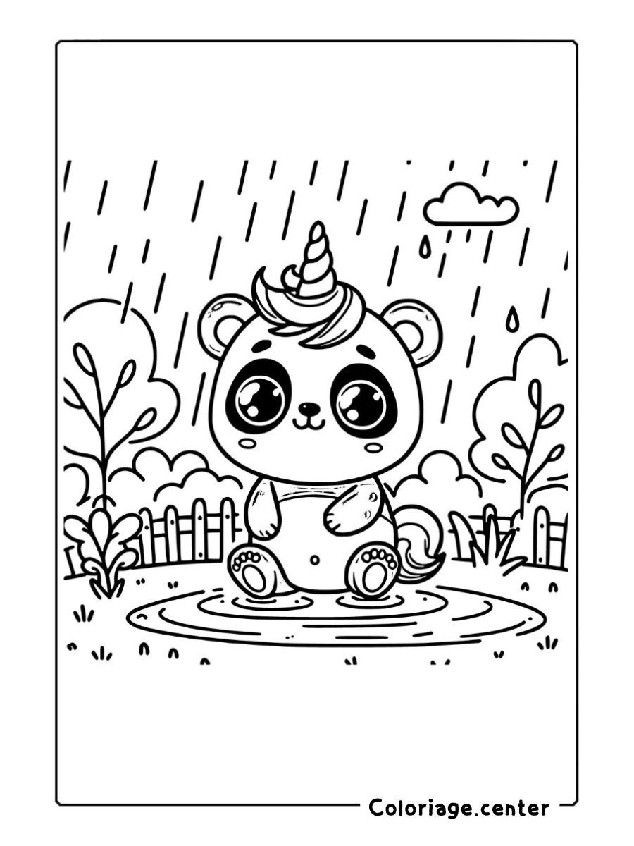 panda licorne coloriage à imprimer