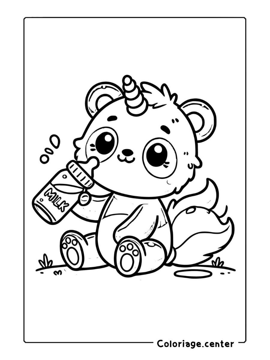 panda licorne coloriage gratuit